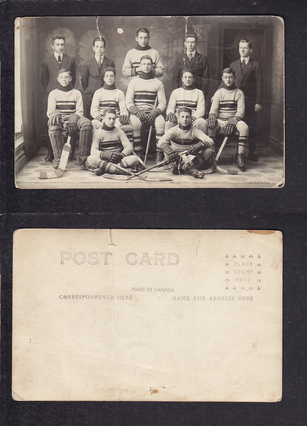 1900'S HOCKEY TEAM POST CARD photo 1900'S HOCKEY TEAM POST CARD photo