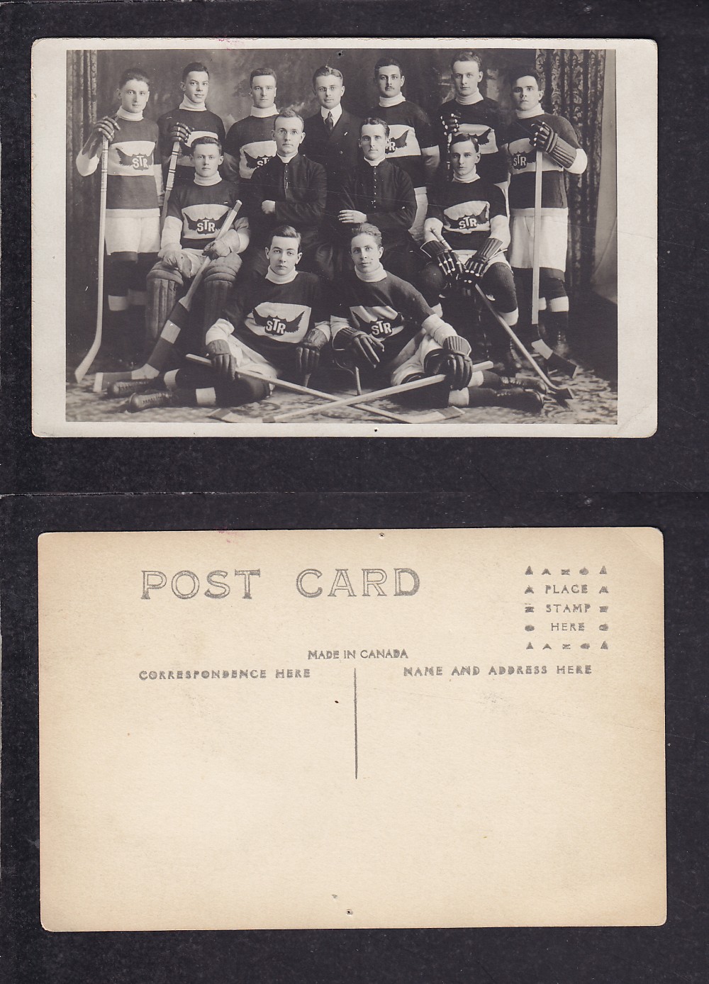 1900'S HOCKEY TEAM POST CARD photo 1900'S HOCKEY TEAM POST CARD photo