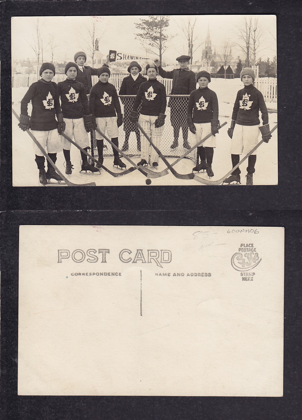 1920 SHAWINIGAN HOCKEY TEAM POST CARD photo 1920 SHAWINIGAN HOCKEY TEAM POST CARD photo