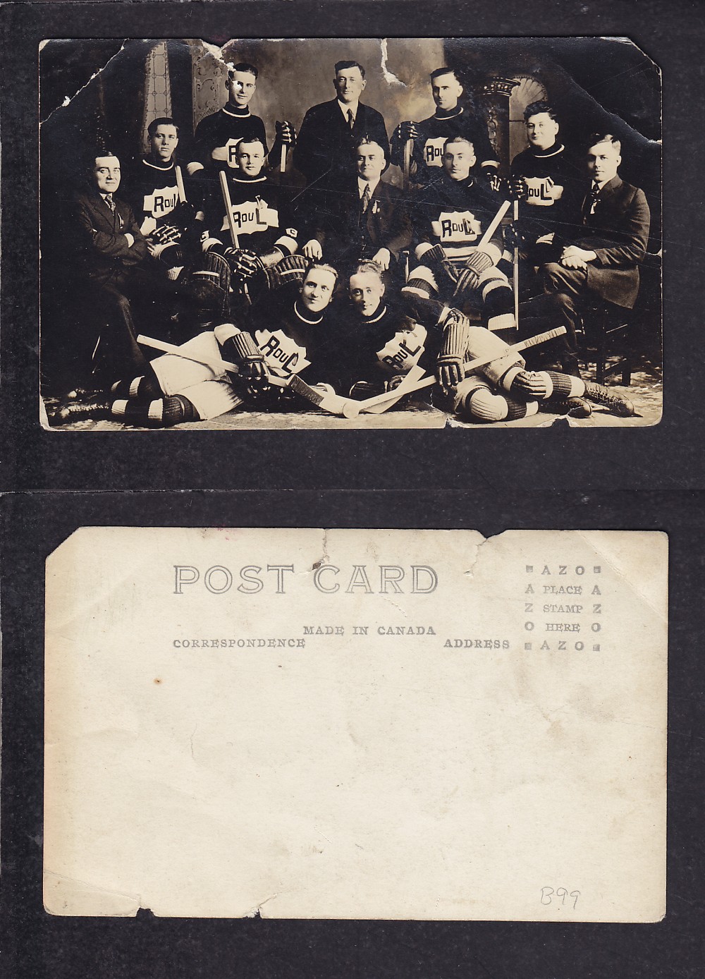 1910'S HOCKEY TEAM POST CARD photo 1910'S HOCKEY TEAM POST CARD photo