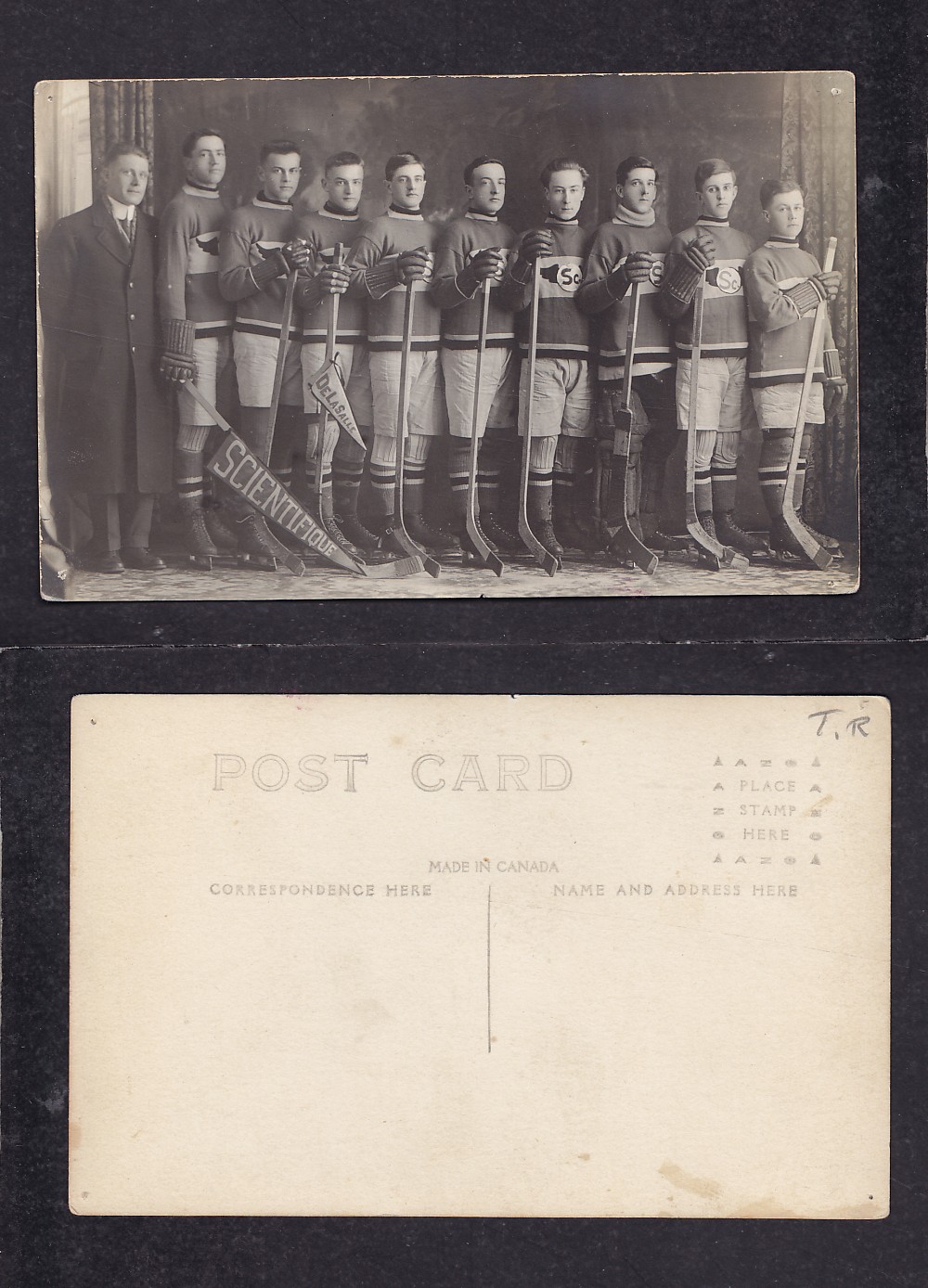 1900'S LASALLE HOCKEY TEAM POST CARD photo 1900'S LASALLE HOCKEY TEAM POST CARD photo