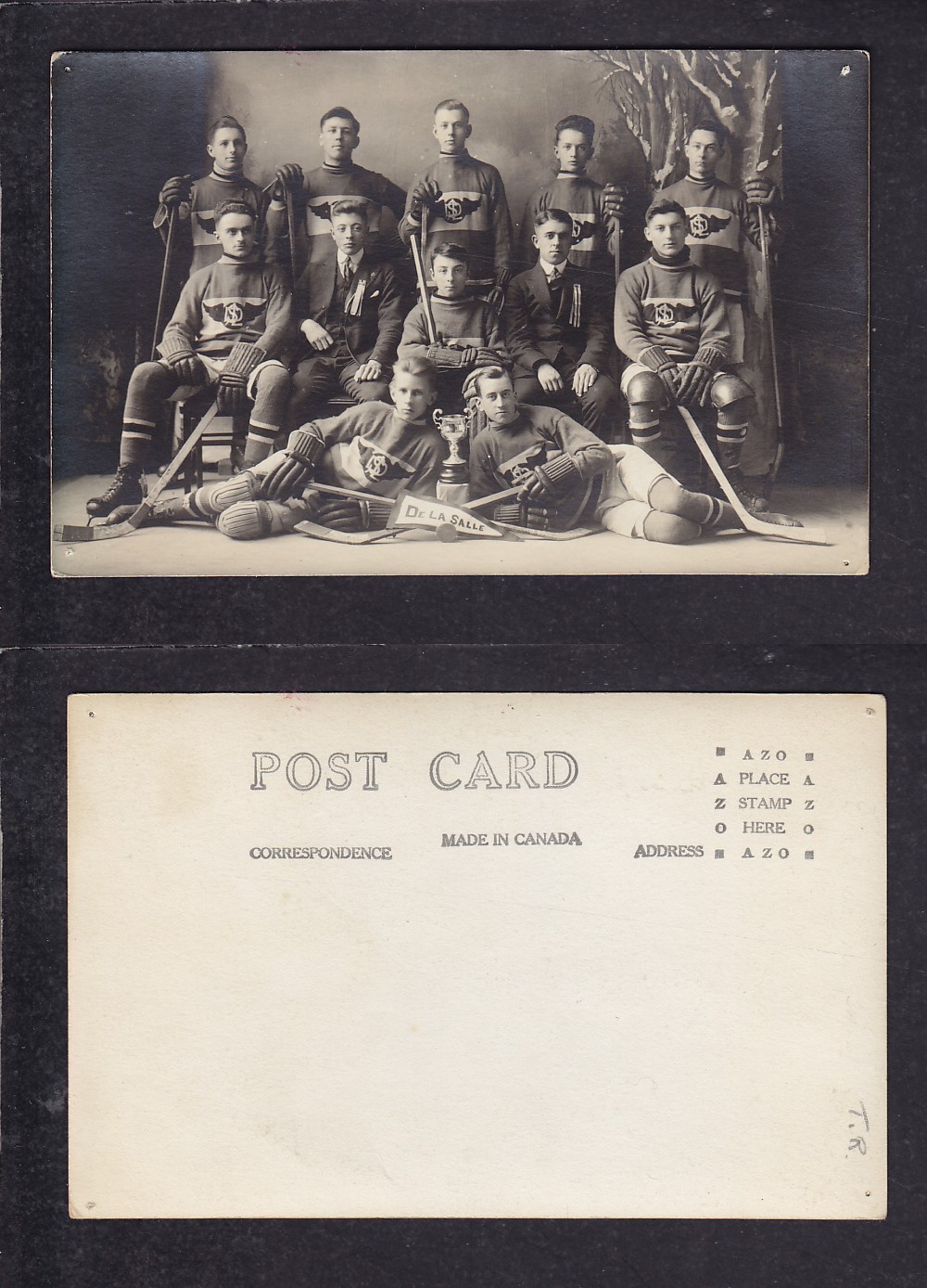 1910'S TROIS RIVIERES HOCKEY TEAM POST CARD photo 1910'S TROIS RIVIERES HOCKEY TEAM POST CARD photo