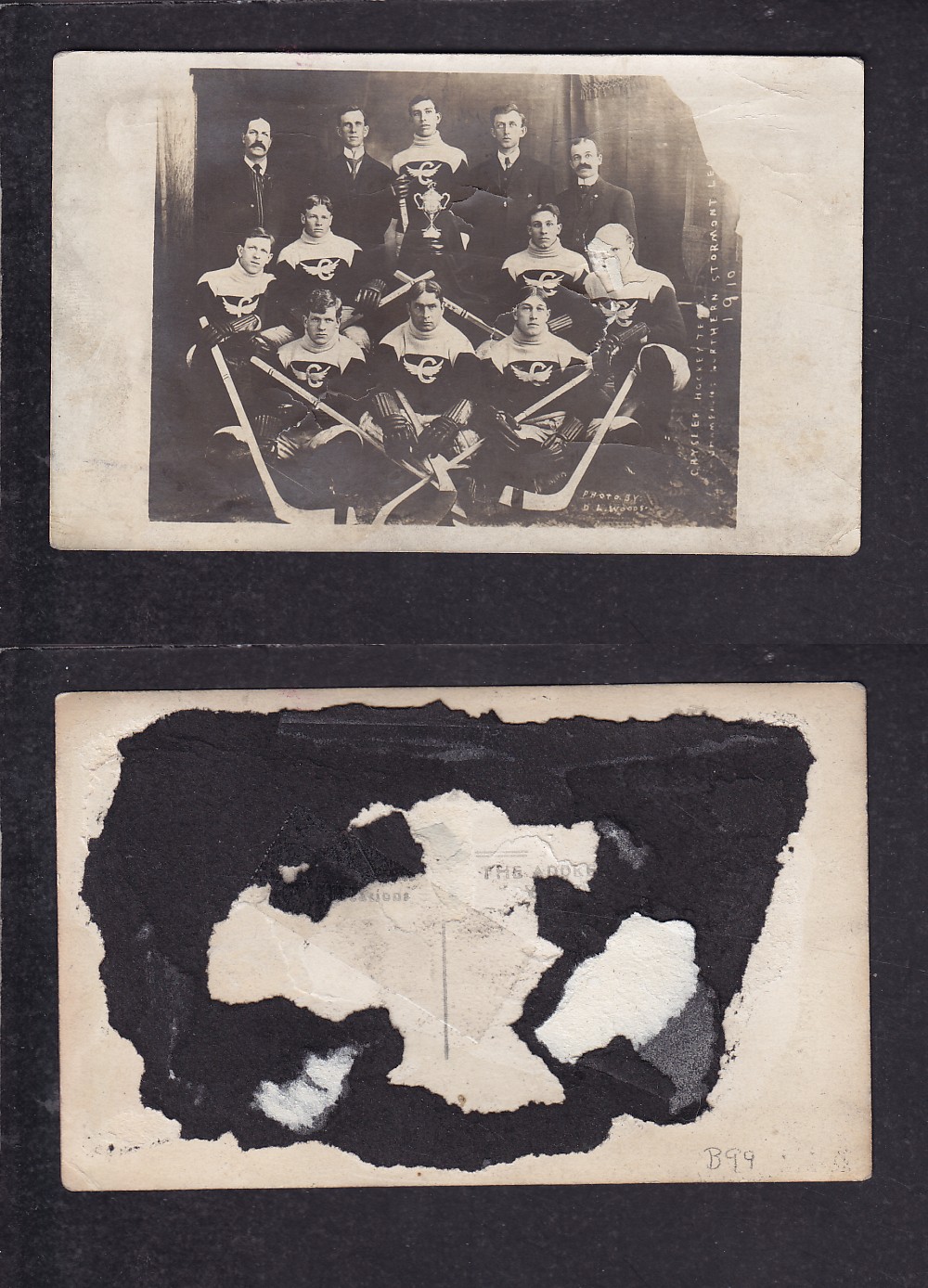 1910 HOCKEY TEAM POST CARD photo 1910 HOCKEY TEAM POST CARD photo