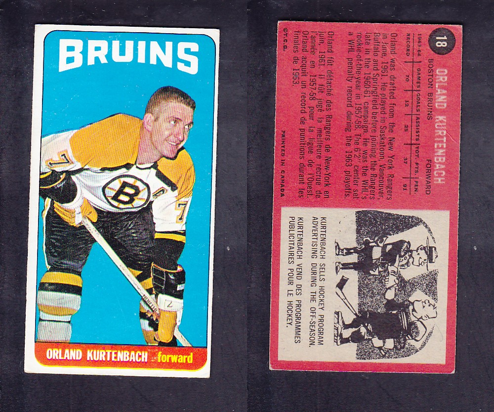 1964-65 TOPPS HOCKEY CARD #18 O. KURTENBACH photo 1964-65 TOPPS HOCKEY CARD #18 O. KURTENBACH photo