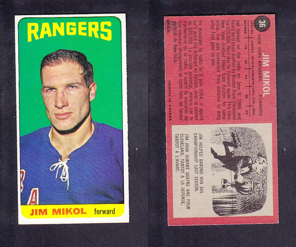 1964-65 TOPPS HOCKEY CARD #36 J. MIKOL photo 1964-65 TOPPS HOCKEY CARD #36 J. MIKOL photo