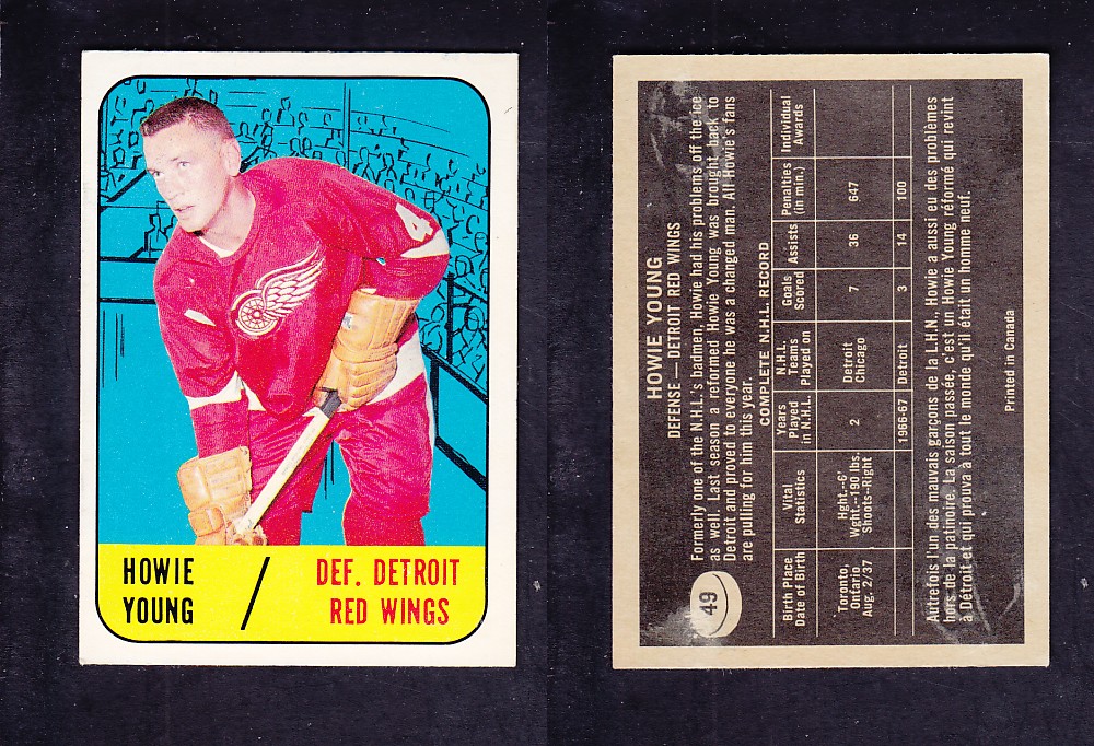 1967-68 TOPPS HOCKEY CARD #49 H. YOUNG photo 1967-68 TOPPS HOCKEY CARD #49 H. YOUNG photo