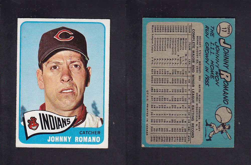 1965 O-PEE-CHEE BASEBALL CARD #17 J. ROMANO photo 1965 O-PEE-CHEE BASEBALL CARD #17 J. ROMANO photo