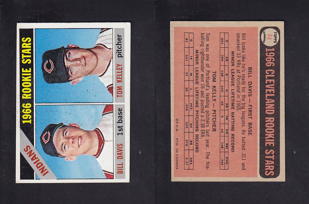 1966 O-PEE-CHEE BASEBALL CARD #44 CLEVELAND ROOKIE STARS photo 1966 O-PEE-CHEE BASEBALL CARD #44 CLEVELAND ROOKIE STARS photo