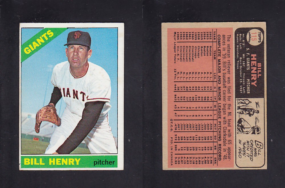1966 O-PEE-CHEE BASEBALL CARD #115 B. HENRY photo 1966 O-PEE-CHEE BASEBALL CARD #115 B. HENRY photo