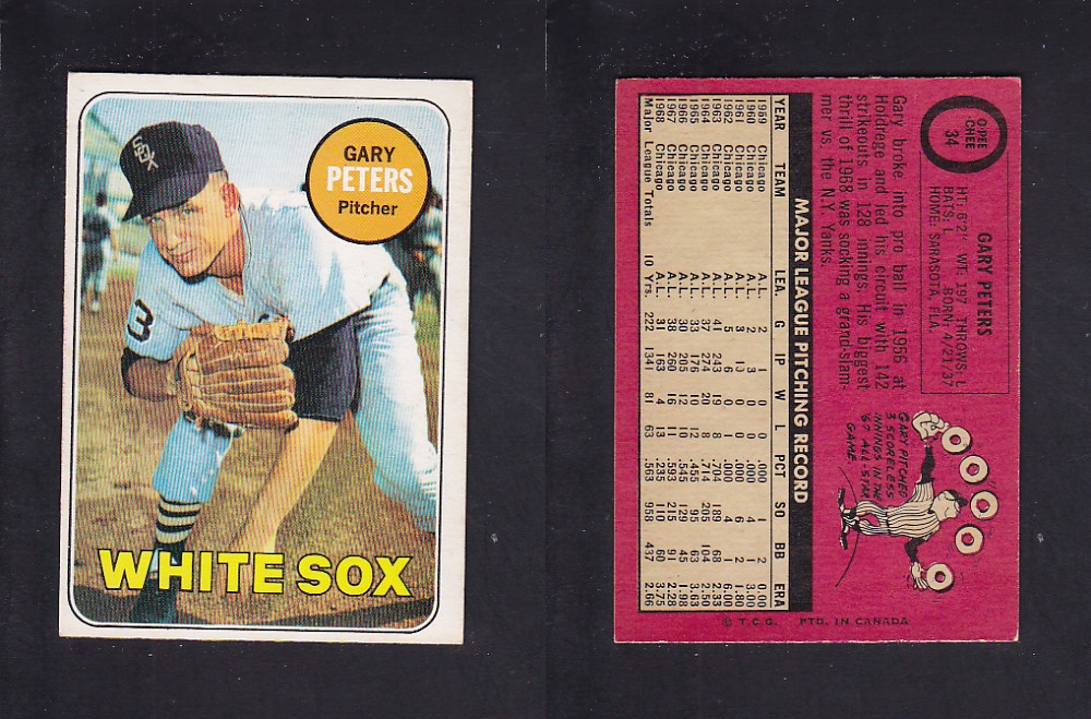1969 O-PEE-CHEE BASEBALL CARD #34 G. PETERS photo 1969 O-PEE-CHEE BASEBALL CARD #34 G. PETERS photo
