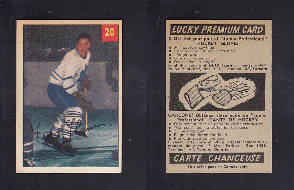 1954-55 PARKHURST HOCKEY CARD #20 F. FLAMAN photo 1954-55 PARKHURST HOCKEY CARD #20 F. FLAMAN photo