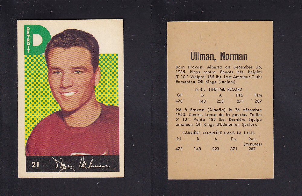 1962-63 PARKHURST HOCKEY CARD #21 N. ULLMAN photo 1962-63 PARKHURST HOCKEY CARD #21 N. ULLMAN photo