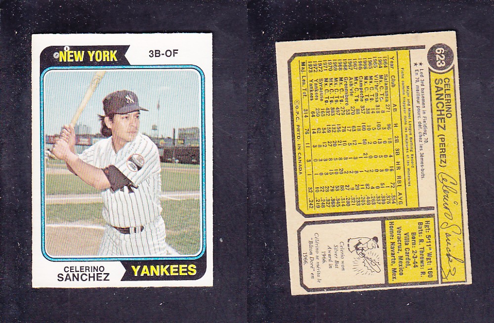 1974 O-PEE-CHEE BASEBALL CARD #623 C. SANCHEZ photo 1974 O-PEE-CHEE BASEBALL CARD #623 C. SANCHEZ photo