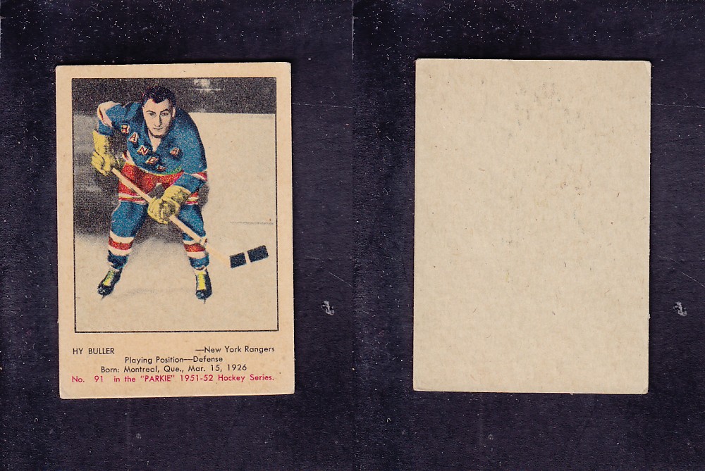 1951-52 PARKHURST HOCKEY CARD #91 H. BULLER photo 1951-52 PARKHURST HOCKEY CARD #91 H. BULLER photo