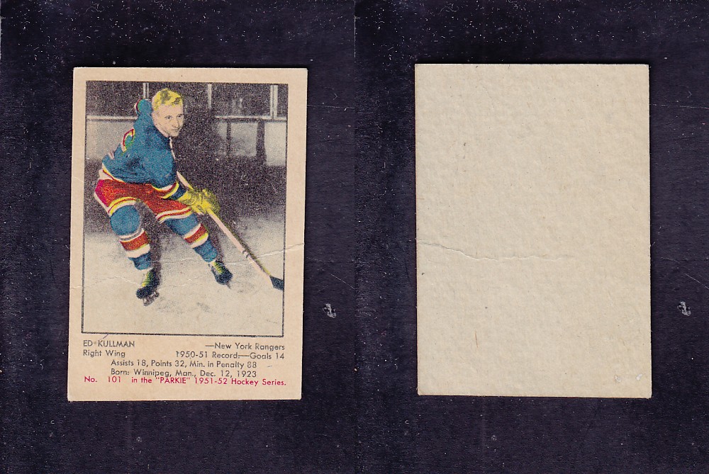 1951-52 PARKHURST HOCKEY CARD #101 E. KULLMAN photo 1951-52 PARKHURST HOCKEY CARD #101 E. KULLMAN photo