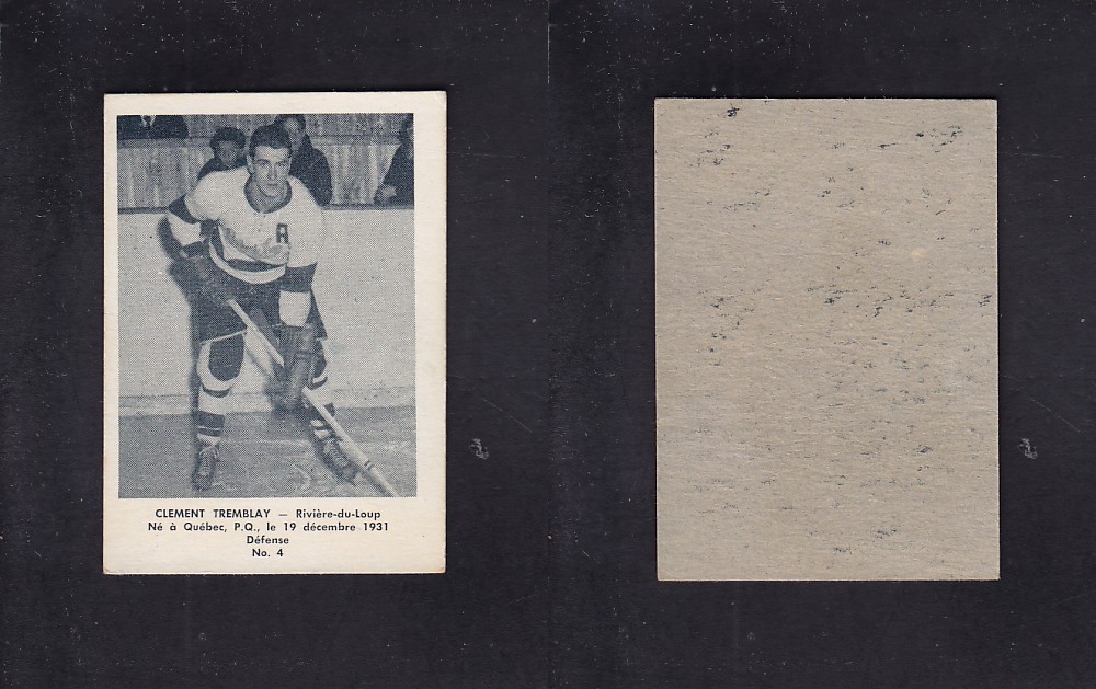 1951-52 BAS DU FLEUVE HOCKEY CARD #4 C. TREMBLAY photo 1951-52 BAS DU FLEUVE HOCKEY CARD #4 C. TREMBLAY photo