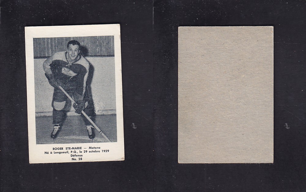 1951-52 BAS DU FLEUVE HOCKEY CARD #28 R. STE-MARIE photo