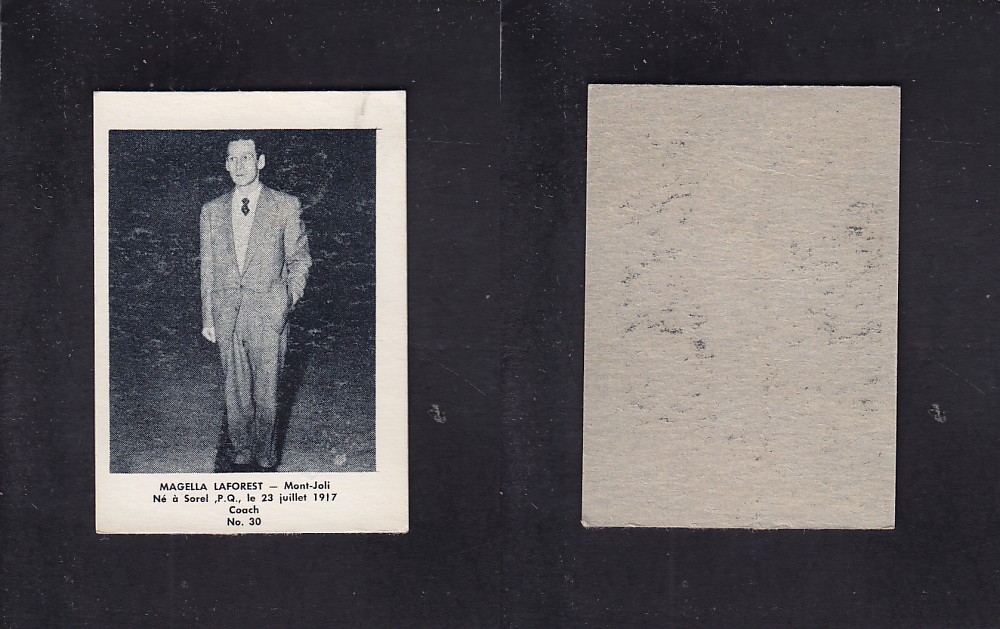 1951-52 BAS DU FLEUVE HOCKEY CARD #30 M. LAFOREST photo 1951-52 BAS DU FLEUVE HOCKEY CARD #30 M. LAFOREST photo