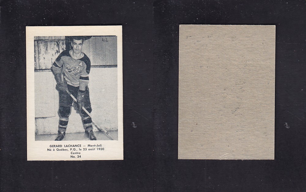 1951-52 BAS DU FLEUVE HOCKEY CARD #34 G. LACHANCE photo 1951-52 BAS DU FLEUVE HOCKEY CARD #34 G. LACHANCE photo