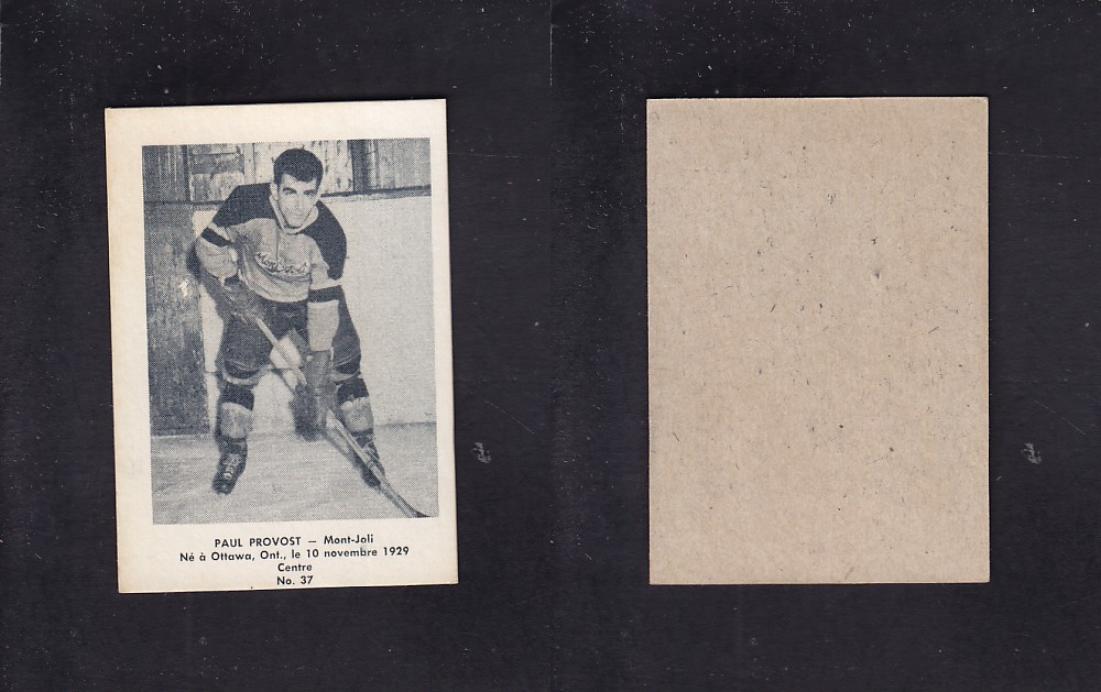 1951-52 BAS DU FLEUVE HOCKEY CARD #37 P. PROVOST photo 1951-52 BAS DU FLEUVE HOCKEY CARD #37 P. PROVOST photo