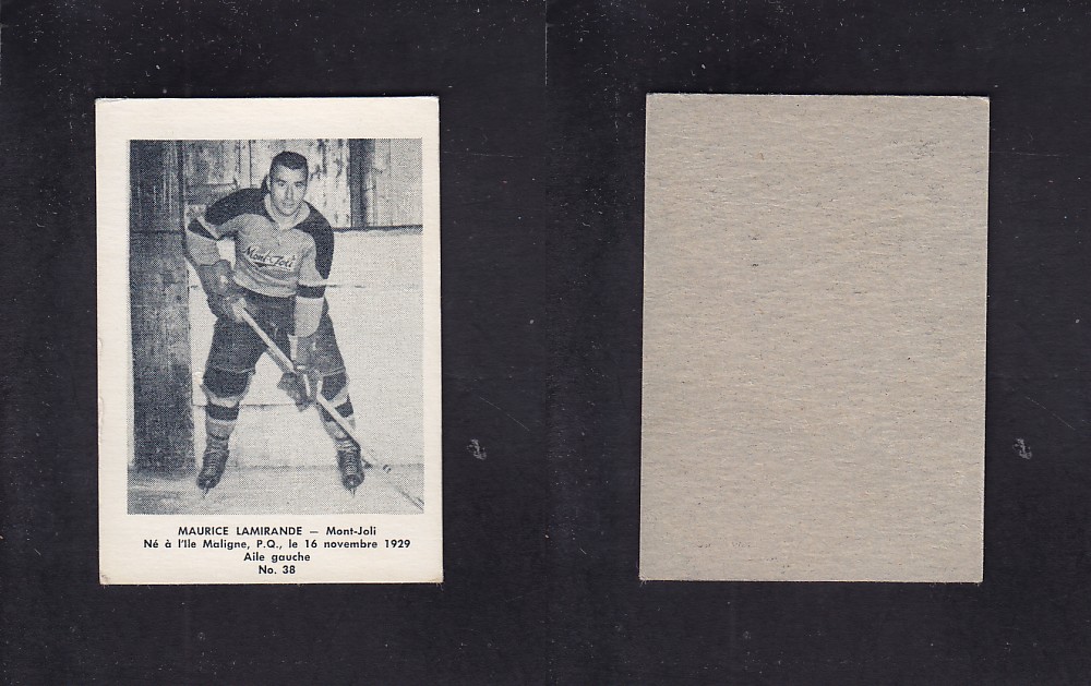 1951-52 BAS DU FLEUVE HOCKEY CARD #38 M. LAMIRANDE photo 1951-52 BAS DU FLEUVE HOCKEY CARD #38 M. LAMIRANDE photo