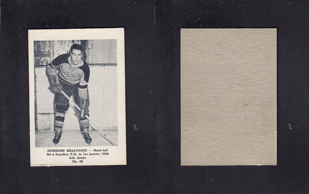 1951-52 BAS DU FLEUVE HOCKEY CARD #40 N. BELLAVANCE photo 1951-52 BAS DU FLEUVE HOCKEY CARD #40 N. BELLAVANCE photo
