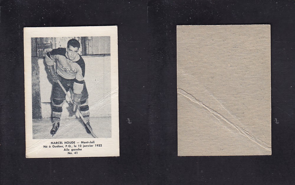 1951-52 BAS DU FLEUVE HOCKEY CARD #41 M. HOUDE photo 1951-52 BAS DU FLEUVE HOCKEY CARD #41 M. HOUDE photo