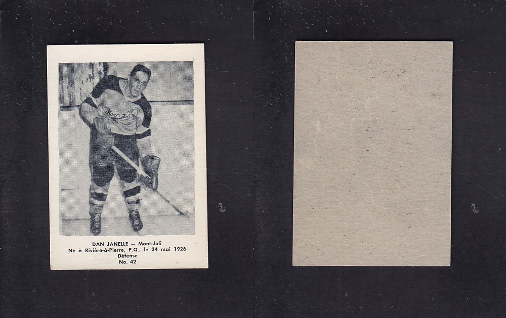 1951-52 BAS DU FLEUVE HOCKEY CARD #42 D. JANELLE photo 1951-52 BAS DU FLEUVE HOCKEY CARD #42 D. JANELLE photo