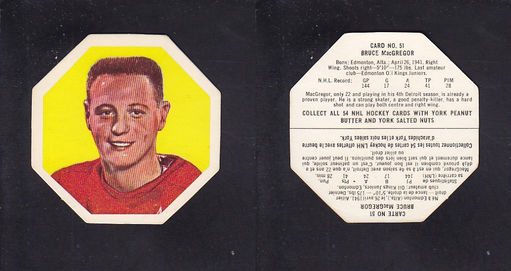 1963-64 YORK HOCKEY CARD #51 B. MACGREGOR photo 1963-64 YORK HOCKEY CARD #51 B. MACGREGOR photo