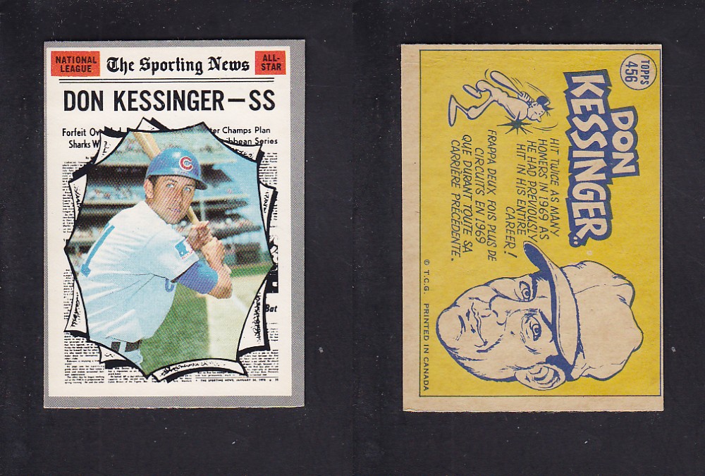 1970 O-PEE-CHEE BASEBALL CARD #456 D. KESSINGER photo 1970 O-PEE-CHEE BASEBALL CARD #456 D. KESSINGER photo