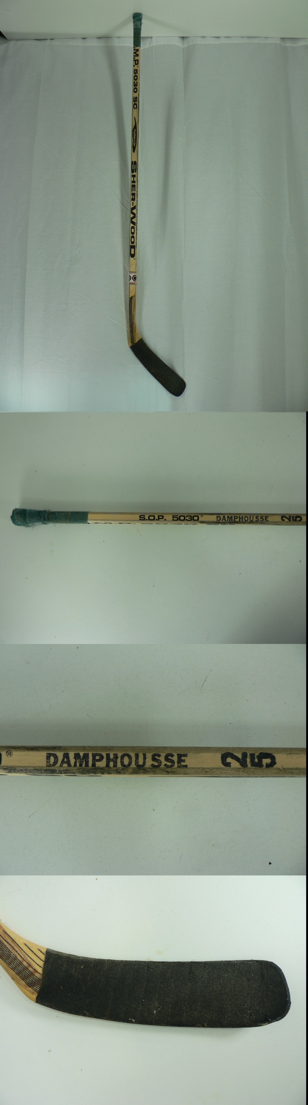 1990'S MONTREAL CANADIENS V. DAMPHOUSSE GAME USED STICK photo 1990'S MONTREAL CANADIENS V. DAMPHOUSSE GAME USED STICK photo