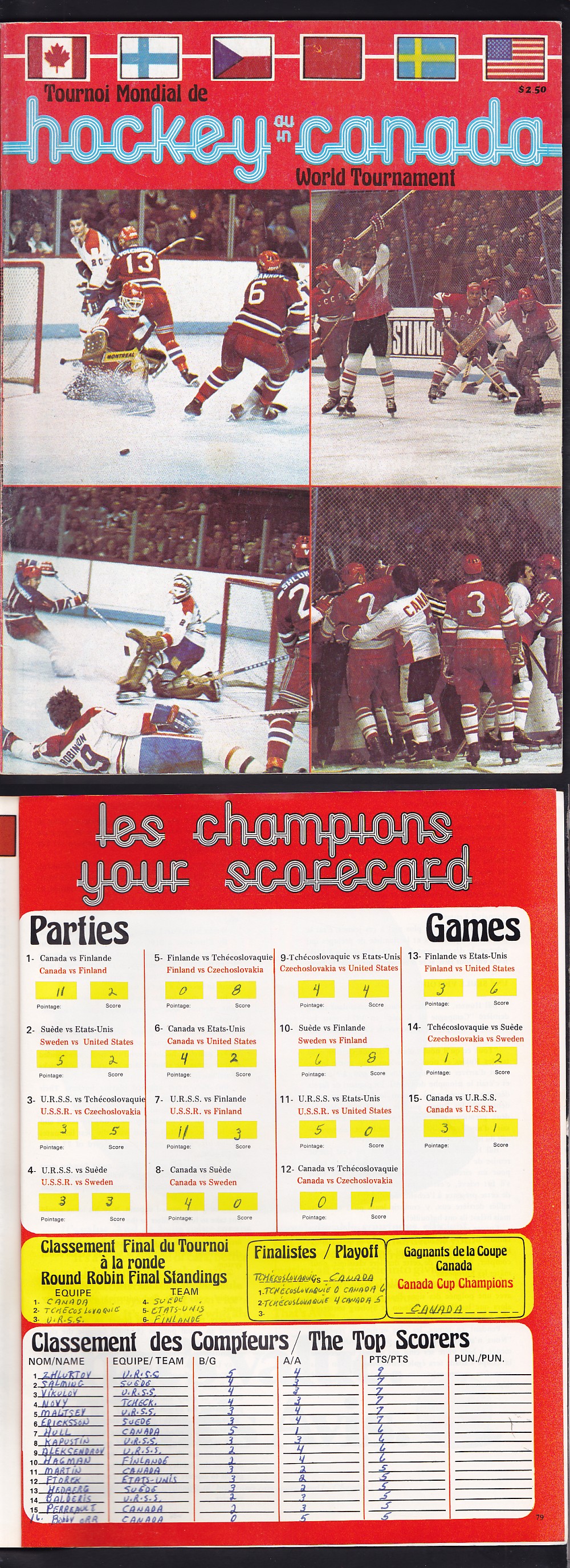 1976 HOCKEY WORLD CHAMPIONSHIP PROGRAM photo 1976 HOCKEY WORLD CHAMPIONSHIP PROGRAM photo
