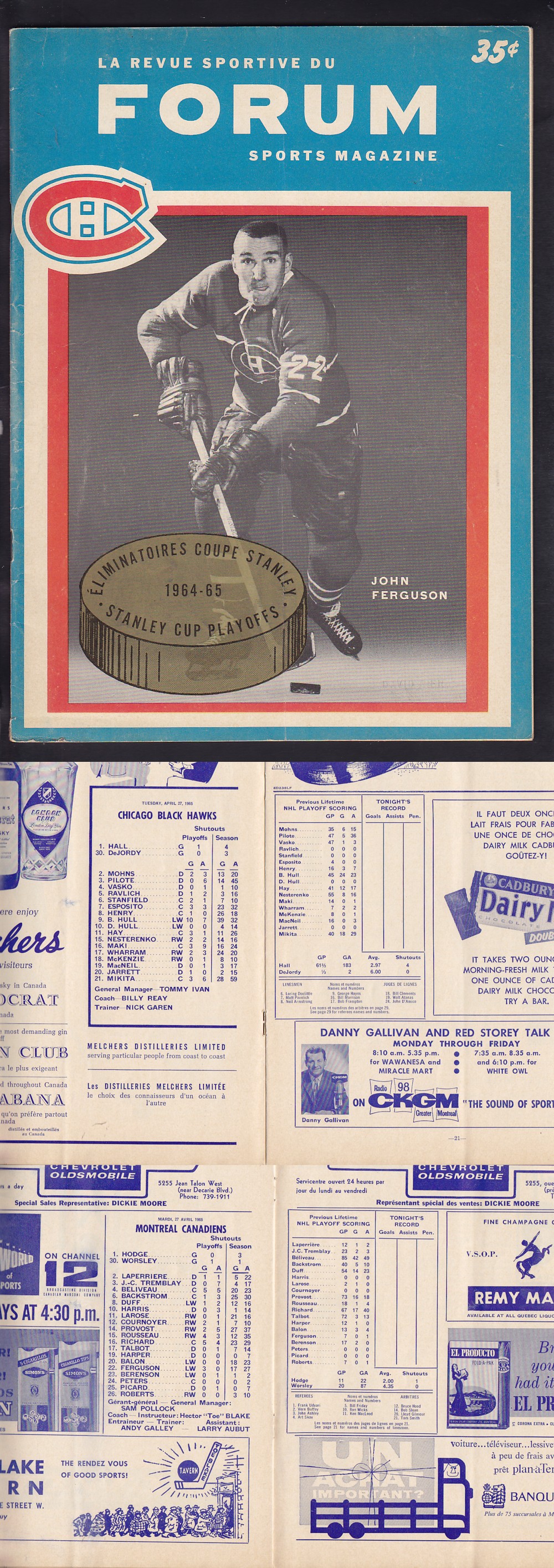 1965 MONTREAL CANADIENS VS CHICAGO BLACKHAWKS PLAYOFFS PROGRAM photo 1965 MONTREAL CANADIENS VS CHICAGO BLACKHAWKS PLAYOFFS PROGRAM photo