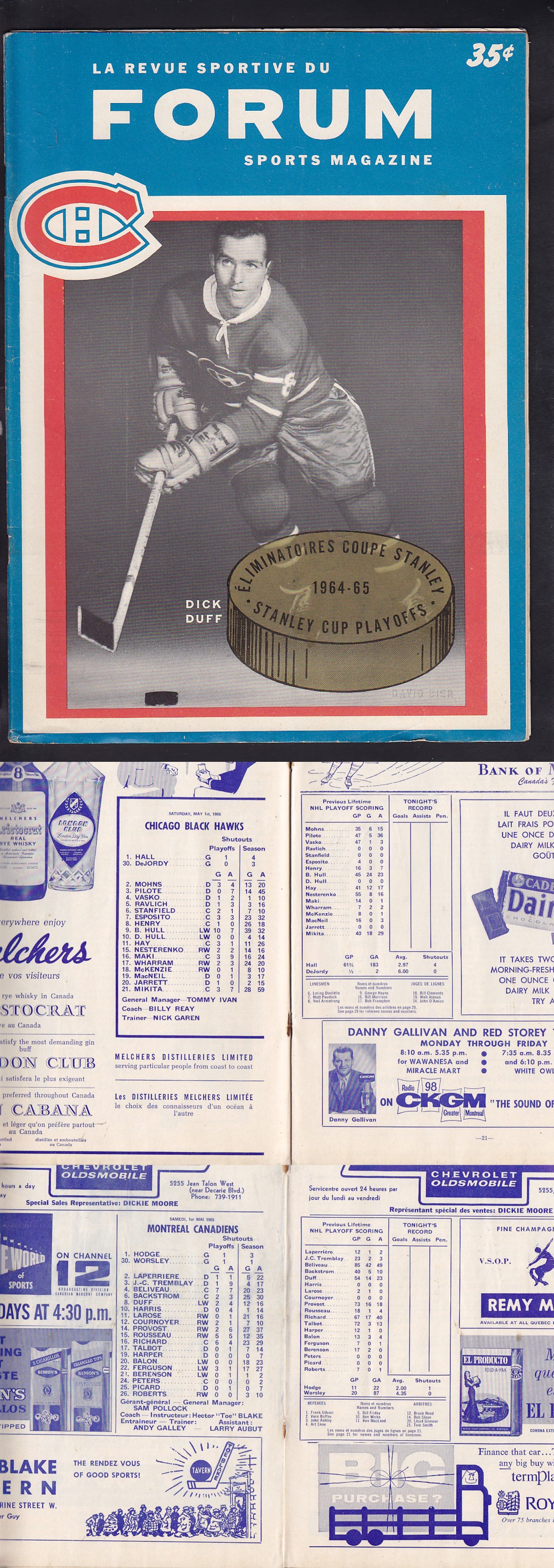 1964-65 MONTREAL CANADIENS VS CHICAGO BLACKHAWKS STANLEY CUP PROGRAM photo 1964-65 MONTREAL CANADIENS VS CHICAGO BLACKHAWKS STANLEY CUP PROGRAM photo