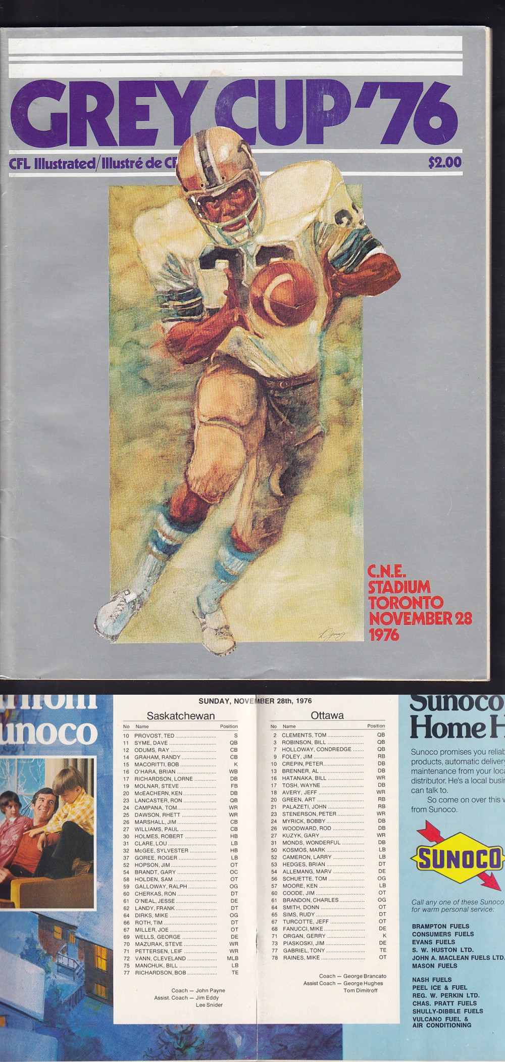 1970 CFL SASKATCHEWAN VS OTTAWA GREY CUP PROGRAM photo 1970 CFL SASKATCHEWAN VS OTTAWA GREY CUP PROGRAM photo