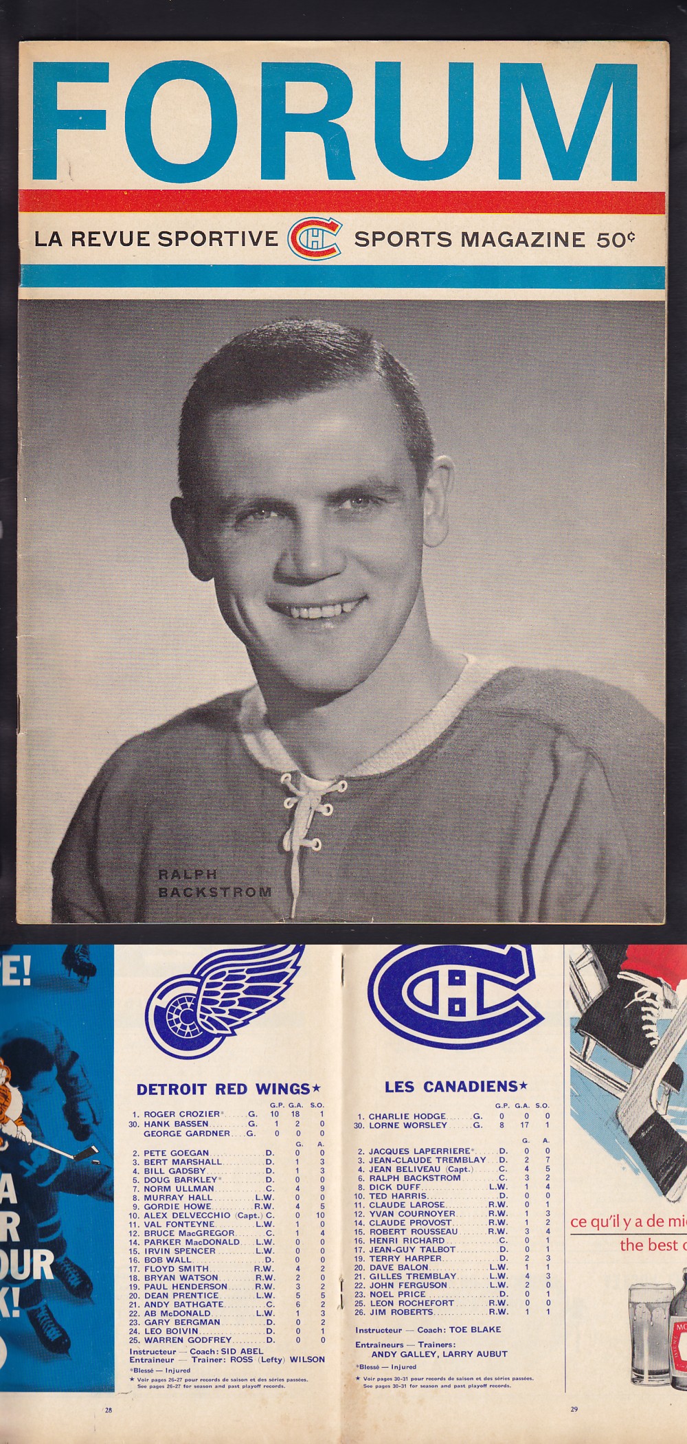 1966 DETROIT RED WINGS VS MONTREAL CANADIENS STANLEY CUP FINAL PROGRAM photo 1966 DETROIT RED WINGS VS MONTREAL CANADIENS STANLEY CUP FINAL PROGRAM photo