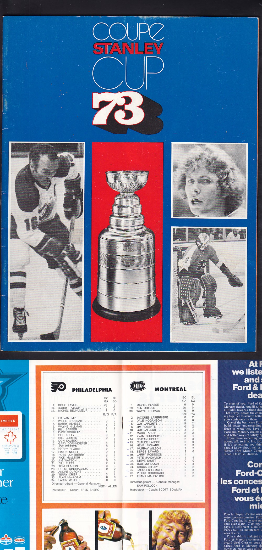 1973 MONTREAL CANADIENS VS PHILADELPHIA FLYERS PLAYOFFS PROGRAM photo 1973 MONTREAL CANADIENS VS PHILADELPHIA FLYERS PLAYOFFS PROGRAM photo