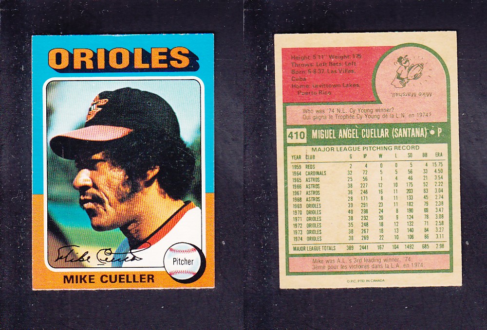 1975 O-PEE-CHEE BASEBALL CARD #410 M. CUELLER  photo