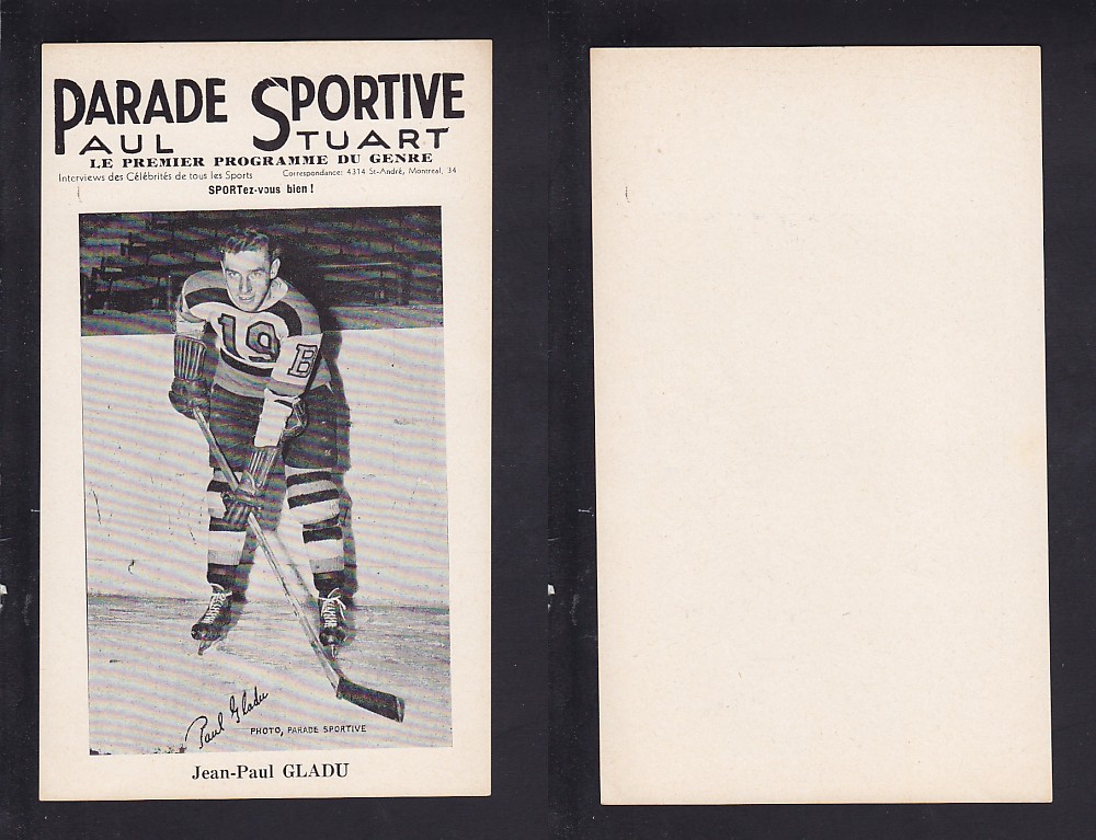 1943-47 PARADE SPORTIVE P. GLADU photo 1943-47 PARADE SPORTIVE P. GLADU photo