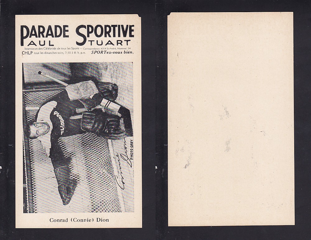 1943-47 PARADE SPORTIVE C. DION photo 1943-47 PARADE SPORTIVE C. DION photo