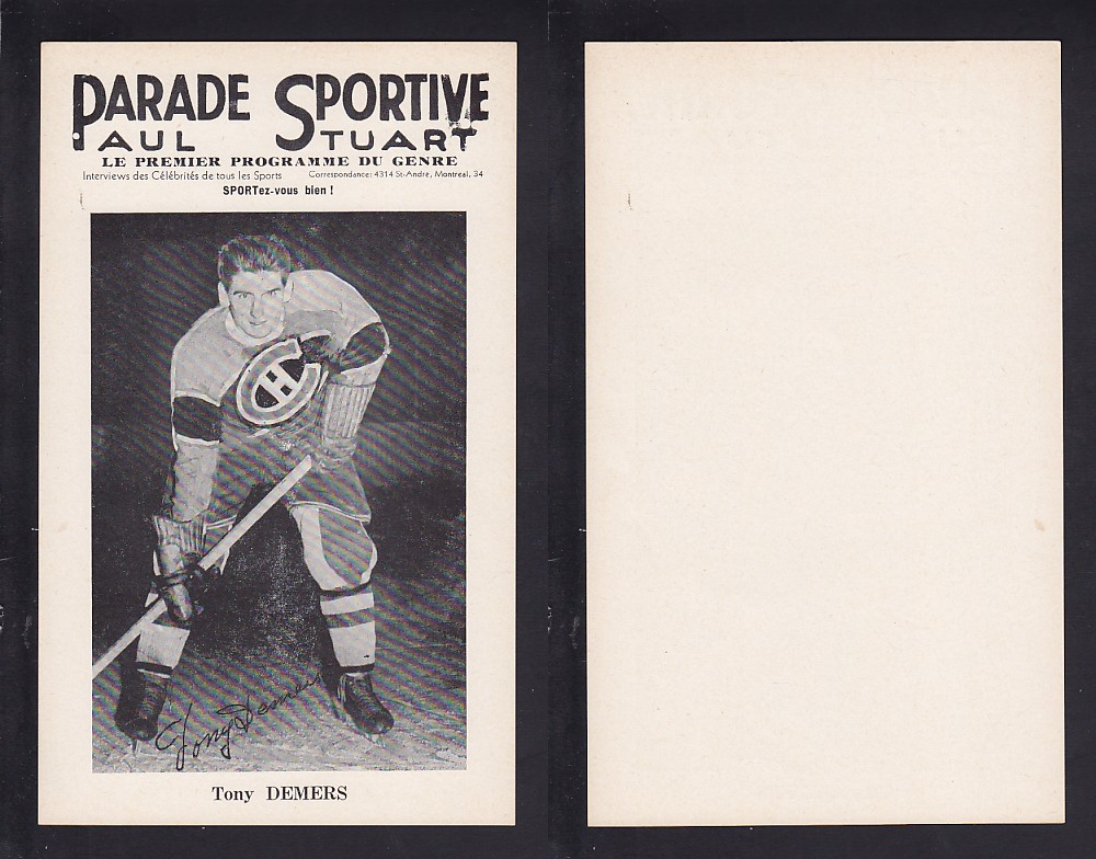 1943-47 PARADE SPORTIVE T. DEMERS photo 1943-47 PARADE SPORTIVE T. DEMERS photo