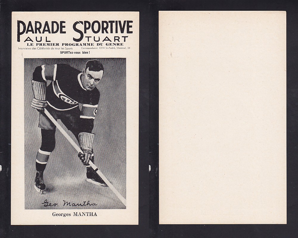 1943-47 PARADE SPORTIVE G. MANTHA photo 1943-47 PARADE SPORTIVE G. MANTHA photo