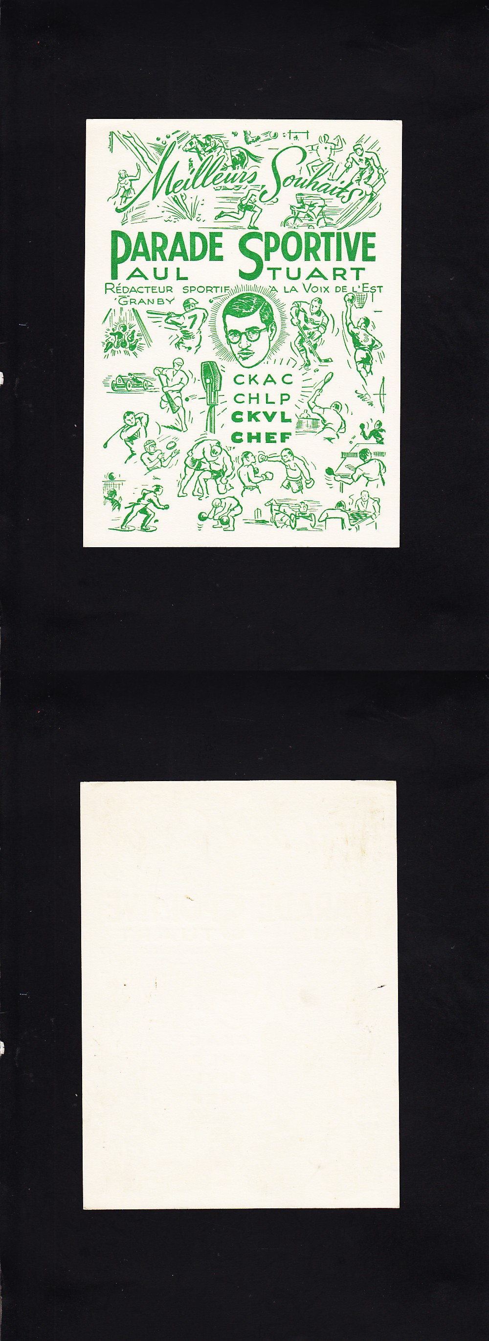 1943-47 PARADE SPORTIVE CHRISTMAS CARD photo 1943-47 PARADE SPORTIVE CHRISTMAS CARD photo