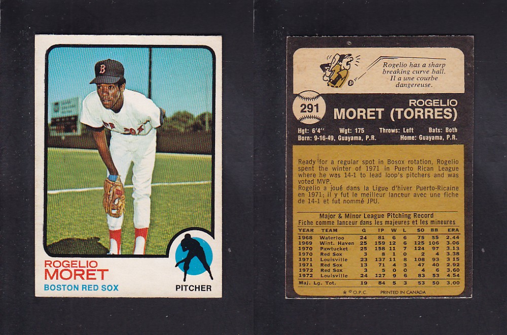 1973 O-PEE-CHEE BASEBALL CARD #291 R. MORET photo 1973 O-PEE-CHEE BASEBALL CARD #291 R. MORET photo
