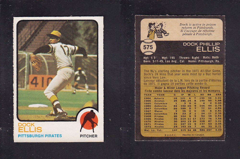 1973 O-PEE-CHEE BASEBALL CARD #575 D. ELLIS photo 1973 O-PEE-CHEE BASEBALL CARD #575 D. ELLIS photo