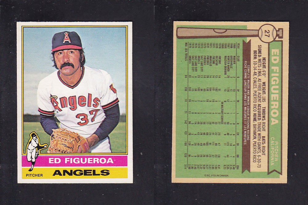 1976 O-PEE-CHEE BASEBALL CARD #27 E. FIGUEROA photo