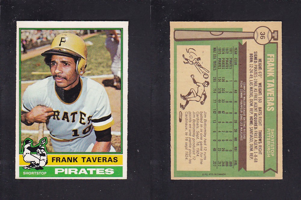 1976 O-PEE-CHEE BASEBALL CARD #36 F. TAVERAS photo 1976 O-PEE-CHEE BASEBALL CARD #36 F. TAVERAS photo