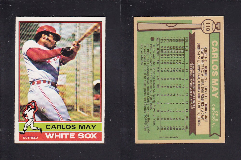1976 O-PEE-CHEE BASEBALL CARD #110 C. MAY photo 1976 O-PEE-CHEE BASEBALL CARD #110 C. MAY photo