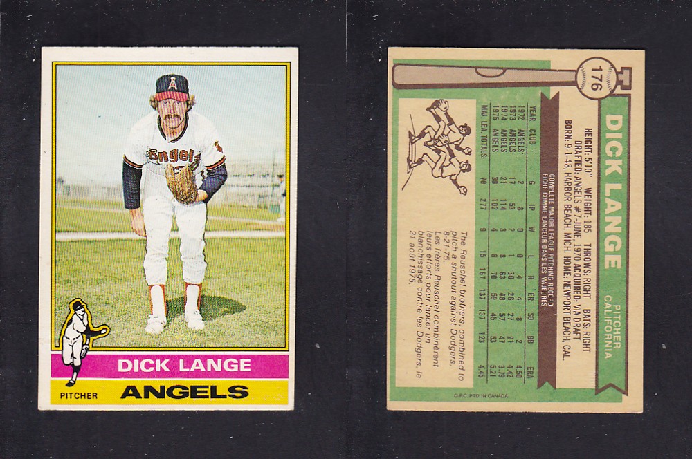 1976 O-PEE-CHEE BASEBALL CARD #176 D. LANGE photo 1976 O-PEE-CHEE BASEBALL CARD #176 D. LANGE photo