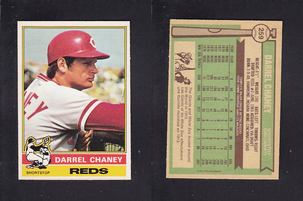 1976 O-PEE-CHEE BASEBALL CARD #259 D. CHANEY photo